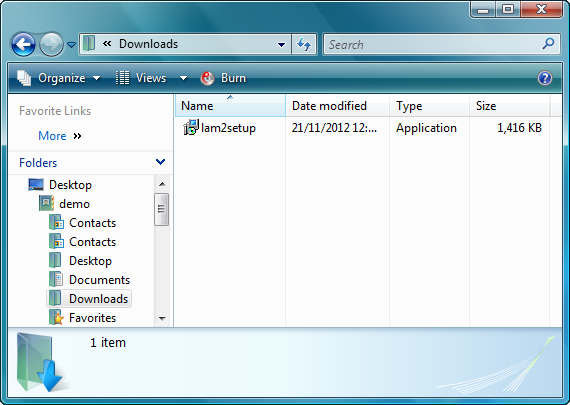 lam2setup.exe in Windows Explorer