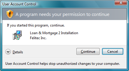 User Account Control Warning
