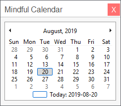 Mini Calendar