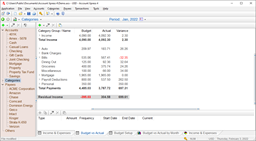 Budget vs Actual List